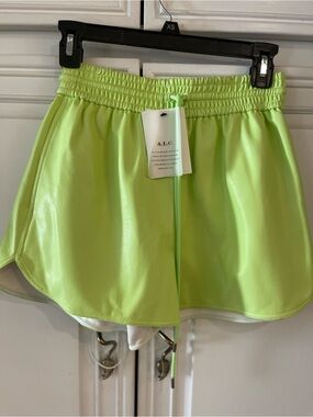 A.L.C. Neon Lime Drawstring Athletic Shorts